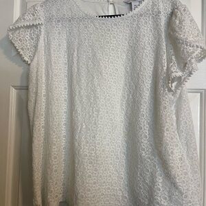 Liz Claiborne White Lace Blouse